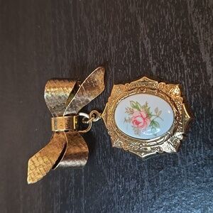 Pink Rose Brooch/Pendant